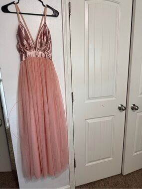 open lace back dress Haute Monde Floral Lace Up Side Slit Maxi Dress main image 0
